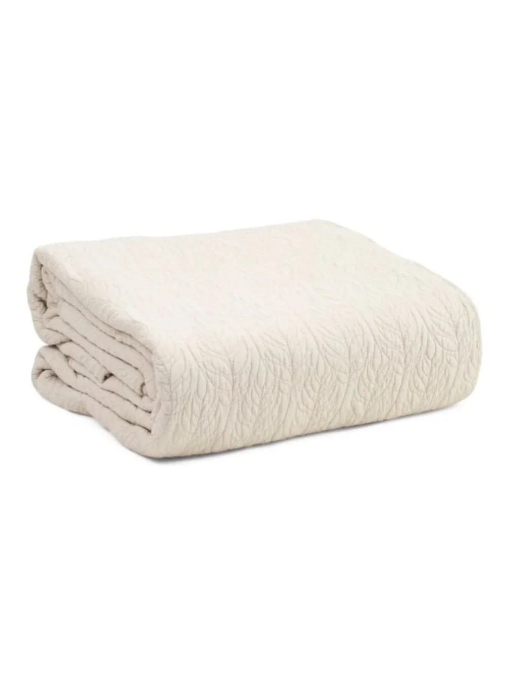 TAHARI HOME Cotton Embroidered Leaves Quilt Set